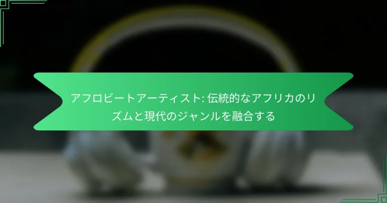 アフロビートアーティスト: 伝統的なアフリカのリズムと現代のジャンルを融合する