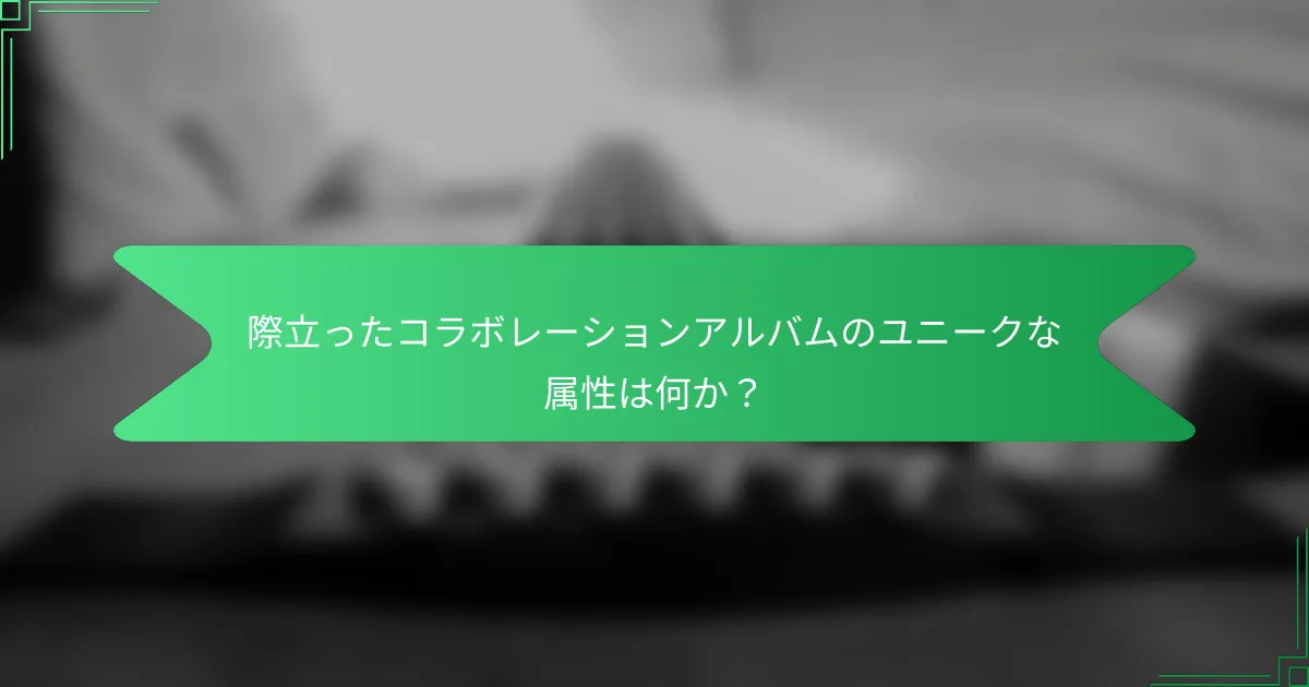 際立ったコラボレーションアルバムのユニークな属性は何か？