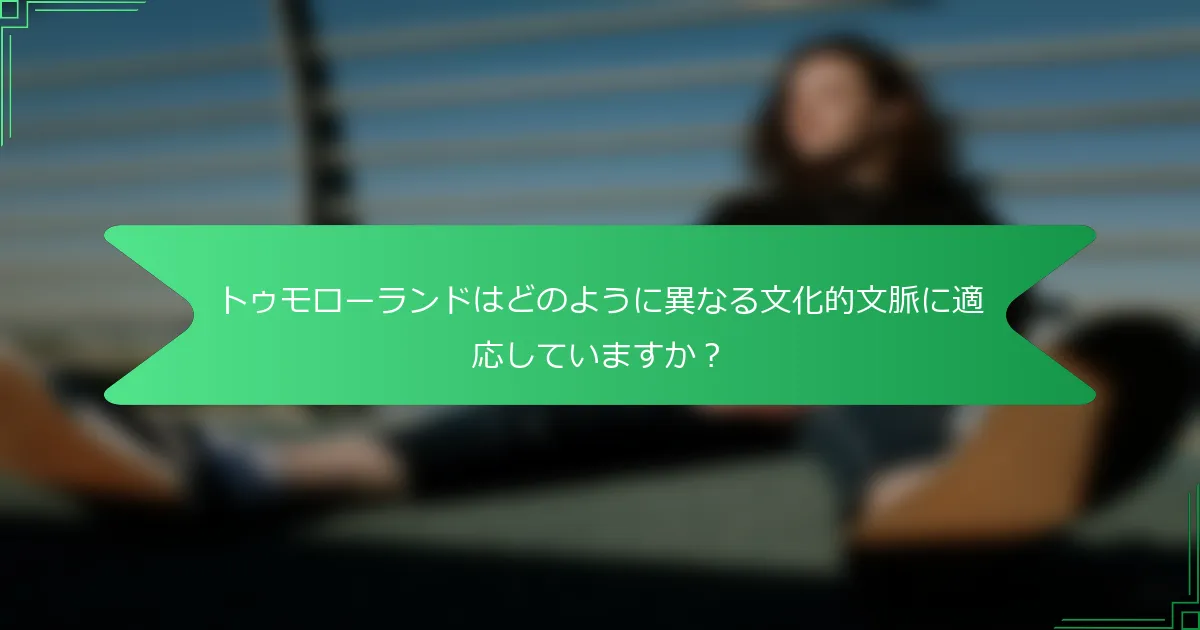 トゥモローランドはどのように異なる文化的文脈に適応していますか？